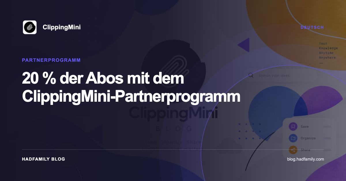 20 % der Abos mit dem ClippingMini-Partnerprogramm — ClippingMini